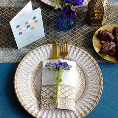 Gold & White Paper Napkins - 20 Pack | Party Napkins |