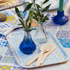 Moroccan Souk Yellow Wooden Tray | Summer Party Decor |