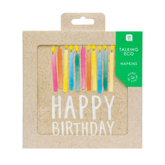 Happy Birthday Candles Paper Napkins - 20 Pack | Birthday Napkins |
