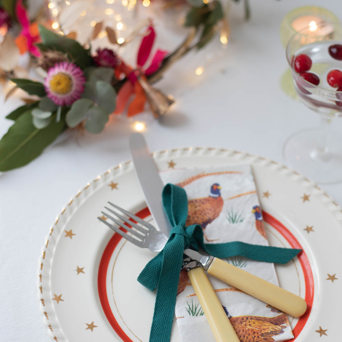 Botanical Pheasant Recyclable Christmas Napkins - 20 Pack