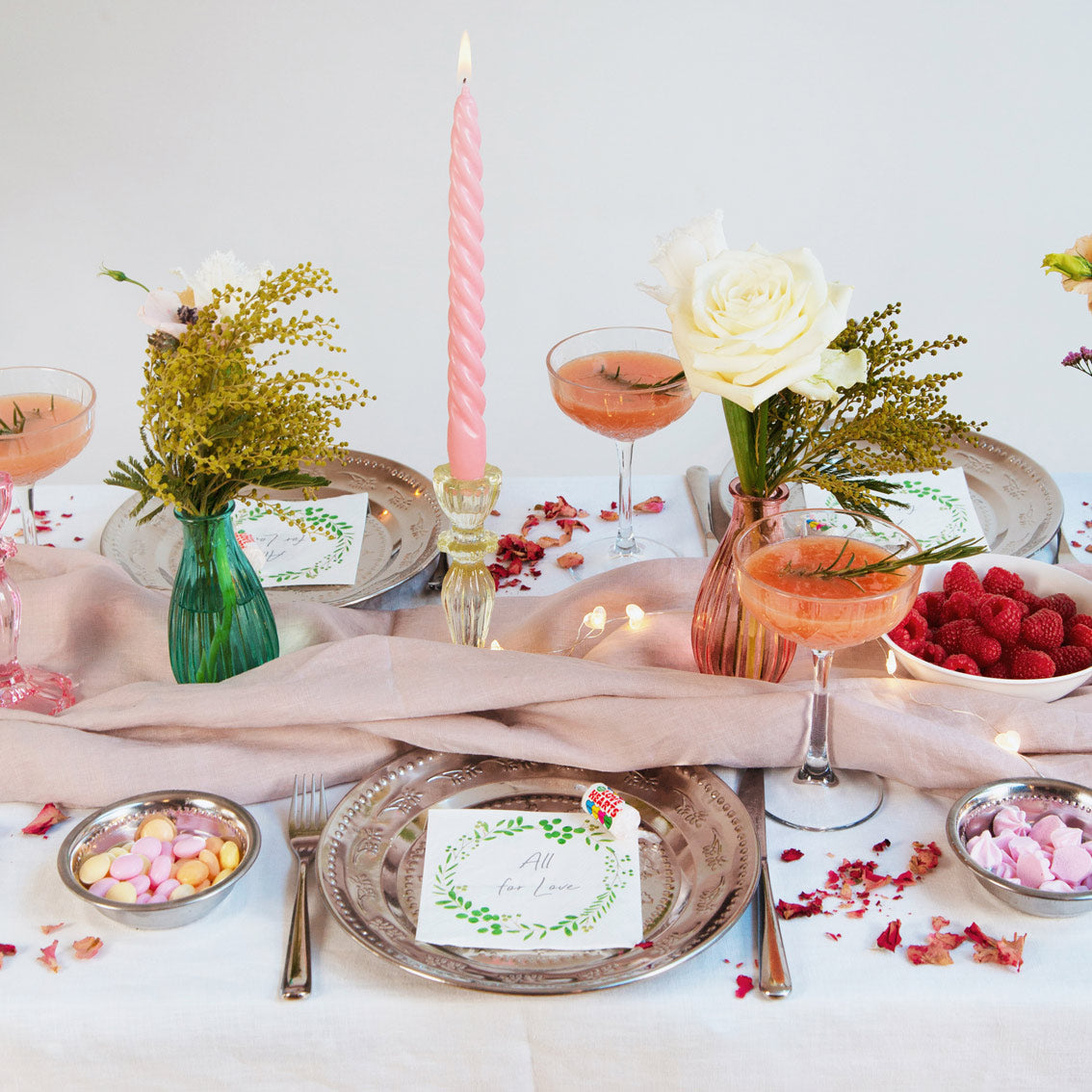 Orange & Pink Spiral Candles - 4 Pack | Summer Decor |