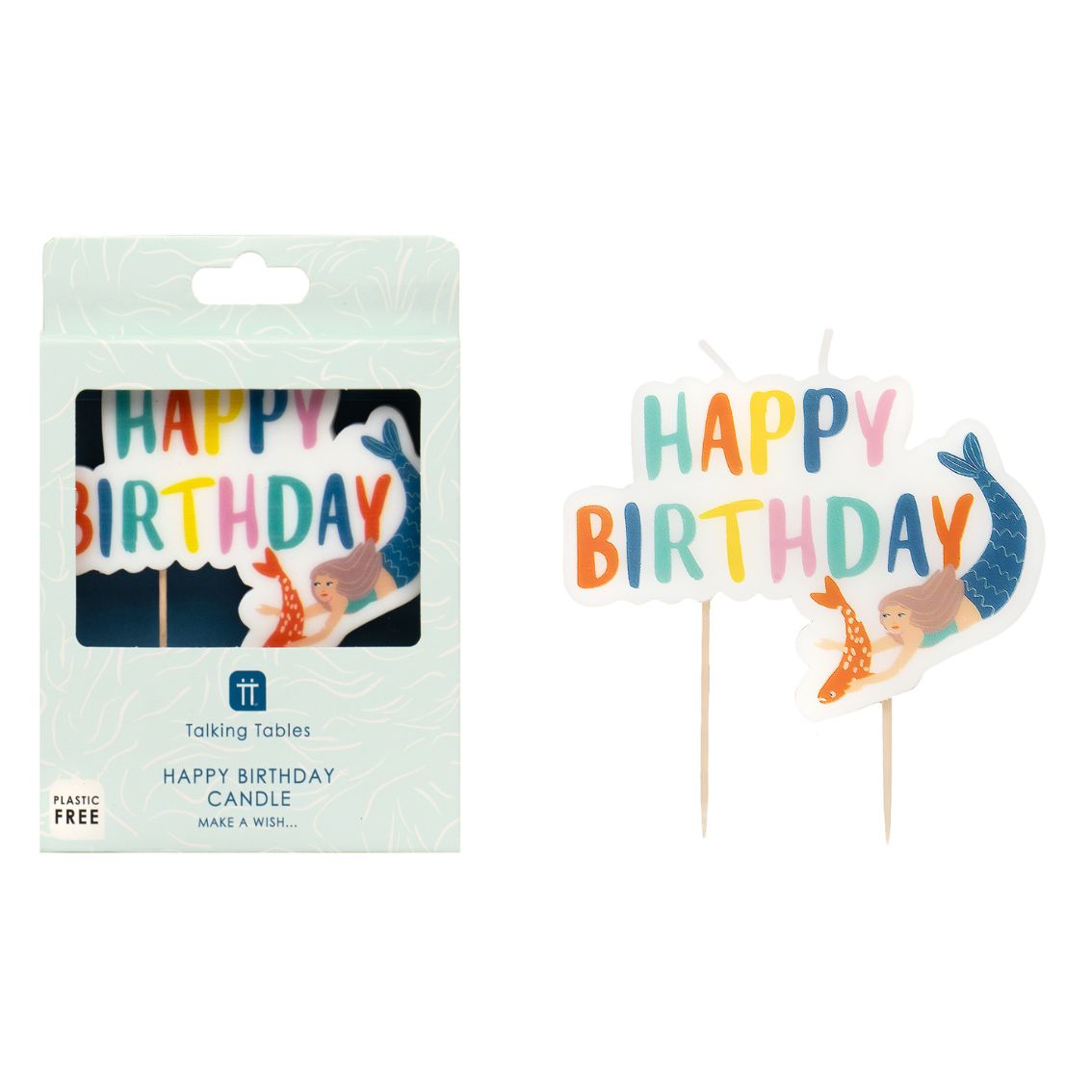 Mermaid 'Happy Birthday' Candle
