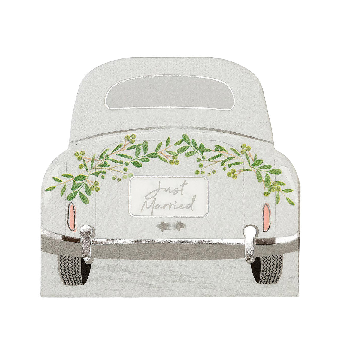 Just Married' Wedding Car Shaped Paper Napkins - 20 Pack | Wedding Decor |