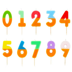 Orange & Mint Green Number Candle - 1